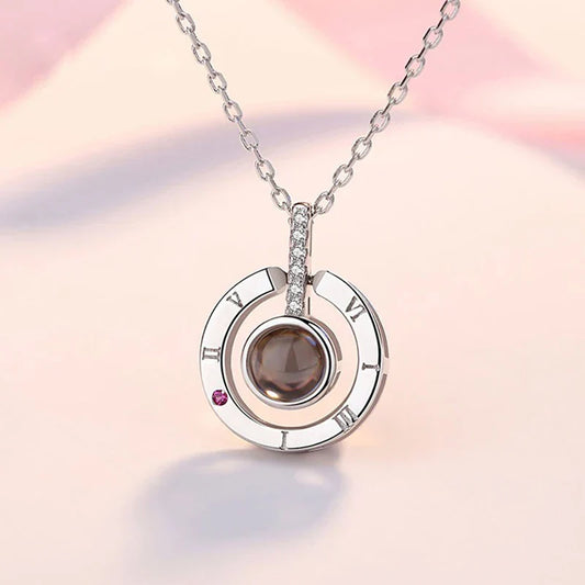 Projection Necklace "I Love You" in 100 Languages – Romantic Pendant Gift for Girlfriend or Lover (2024)