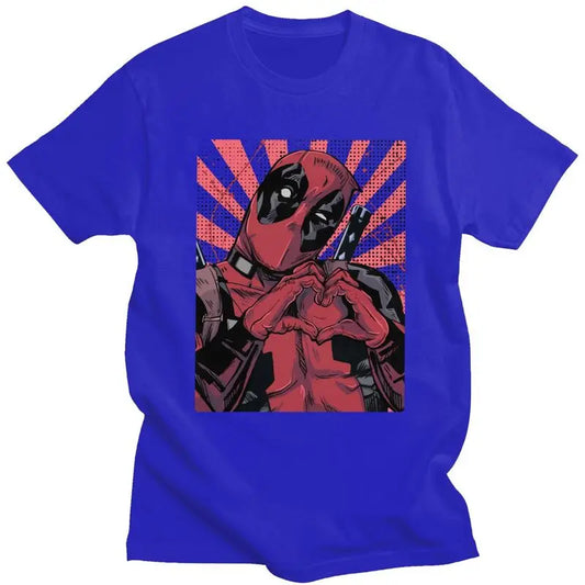 Cool Deadpool Heart Hands T-Shirt – Men’s Short Sleeve Cotton Tee