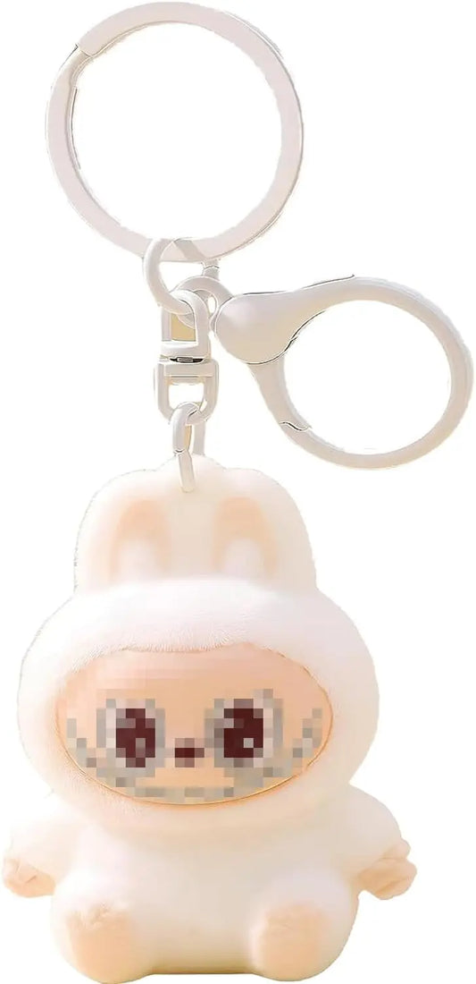 Cute Flocking Cartoon Monsters Keychain – Kawaii Bag Charm Gift for Women