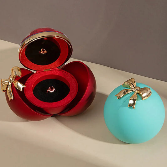 Round Bow Preserved Eternal Rose Gift Box – Jewelry Storage with Necklace or Ring Pendant for Valentine’s Day & Proposals