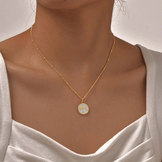 Summer Coconut Tree Pendant Necklace – Stainless Steel Beach Jewelry for Women