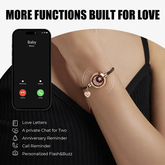 TOTWOO Long Distance Touch Bracelets for Couples – Smart Light & Vibration Love Jewelry Gift