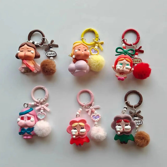 New Crybaby Kawaii Anime Keychain – Cute Cartoon Pendant for Bags, Cars & Gifts