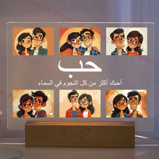 Personalized 3D Acrylic Photo Lamp – Custom Text Night Light for Mom, Dad, Family & Love Gifts