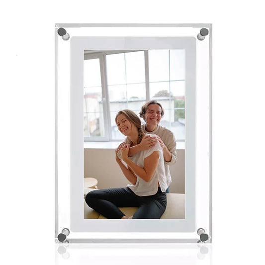 Acrylic Digital Photo Frame – 5/7 Inch IPS Display with Auto-Rotate, 4G Memory & 1000mAh Battery
