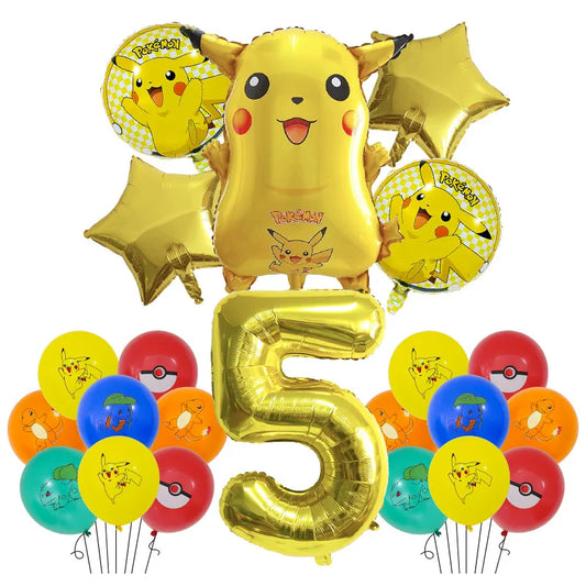 Pokémon Pikachu Balloon Party Set – Birthday Decoration & Gift Bag Supplies for Kids