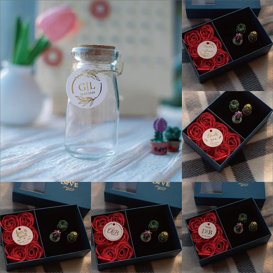 YY-35mm Circular Paper Label – Personalized Custom Tags with Golden Text