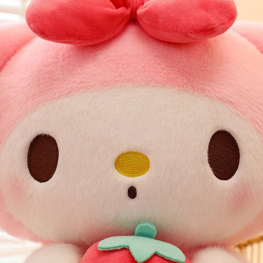 25cm Sanrio Strawberry Kuromi Plush Pillow – Soft Stuffed Toy for Girls & Gifts